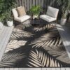 6'x9' Outdoor Rugs Patio Waterproof Outside Mat Reversible Plastic Camping Carpet,Black & Brown