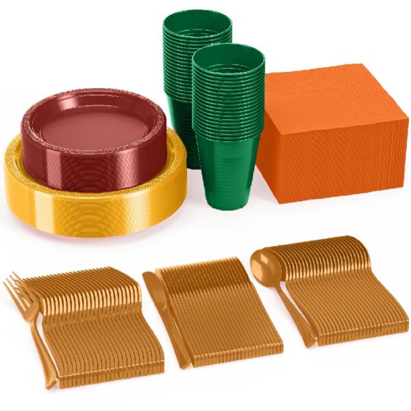 Exquisite 350 Piece Easter Plastic Disposable Party Plates & Dinnerware Combo Set