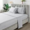 7 Piece Reversible Bed in a Bag Comforter Set with Sheets, Black, Queen