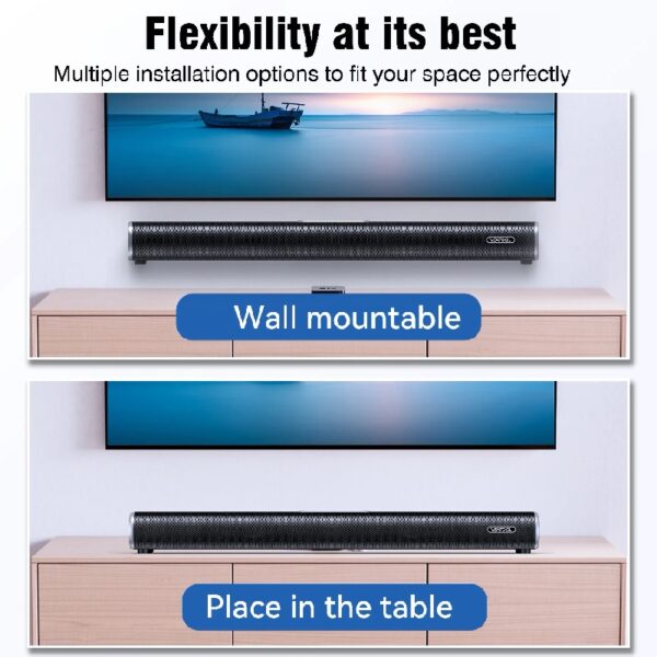 S20L Sound Bars for TV, 3D Surround Sound System TV Sound Bar, 2.1 ch Home Theater Audio with Built-in Subwoofer,50W TV Speakers | HDMI ARC, Bluetooth, Optical, RCA, USB & AUX Wall Mountable