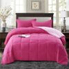 Light Weight Down Alternative Comforter Set, Queen, Green, Reversible