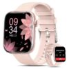 2025 New 1.85-inch Women's Smartwatch with Answer/Make Calls/120+Sports Modes/Two watch straps, IP68 Waterproof Fitness Tracker Fits for Android Iphone Devices（Gold Milan Steel Belt）