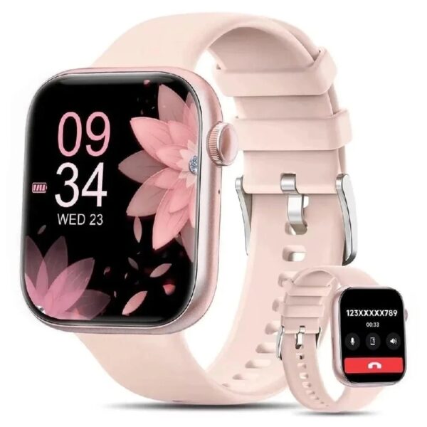 2025 New 1.85-inch Women's Smartwatch with Answer/Make Calls/120+Sports Modes/Two watch straps, IP68 Waterproof Fitness Tracker Fits for Android Iphone Devices（Gold Milan Steel Belt）