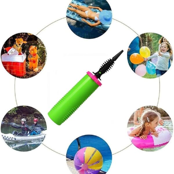 Balloon Pump Hand Two-Way Dual Action inflate 2Pack and Balloon Tying Tool in One, Handheld Air Pump Portable Manual Balloons Inflators for Party with Extra Accessories (Green)