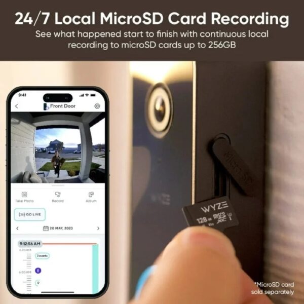 Video Doorbell v2, Wired, 2k Video, Two-Way Audio, Color Night Vision, Works with Chime and IP65 Weather Resistant, Compatible with Smart Assistants, Black