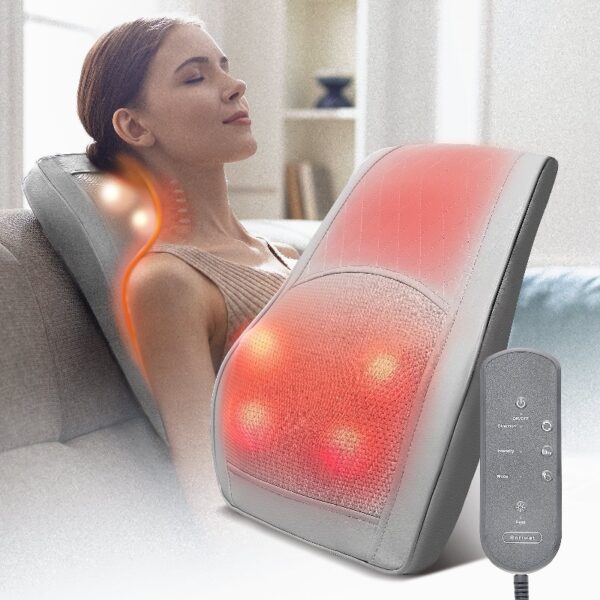 Boriwat Back and Neck Massager with Heat, 3D Deep Tissue Kneading, Shiatsu Back Massage Pillow for Mom Dad