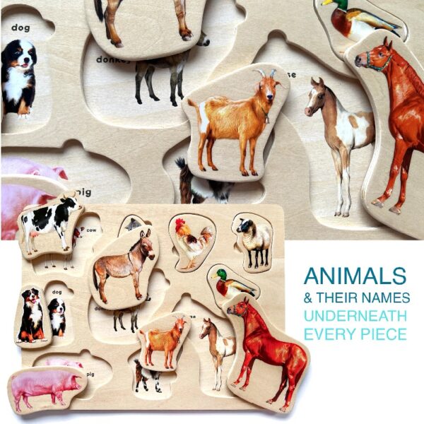 Toddlers Educational Toys Learning Games Jigsaw Puzzles, Wood, 3 Count