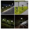 10 Pack Solar Lights Outdoor Decorative, Solar Pathway Lights Outdoor, Solar Powered Garden Yard Lights for Walkway Sidewalk Driveway. (Brown, Cool White)