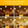 DAYBETTER Outdoor String Lights,100ft,with 50 G40 Edison Vintage Bulbs,Waterproof for Patio Garden Gazebo Bistro Cafe Backyard