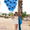 PMU Graduation Balloons 11 Inch PartyTex Premium Emerald Green with All-Over Print White Grad Caps-Confetti and Streamers Pkg/100