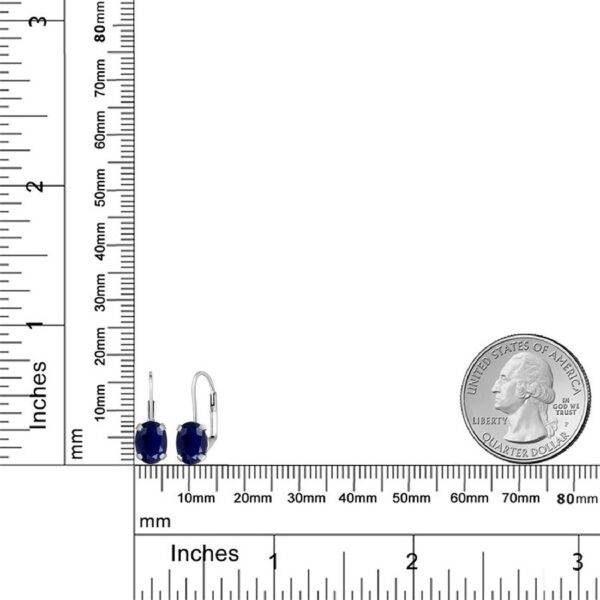 Gem Stone King 925 Sterling Silver Oval Cabochon White Simulated Opal Earrings for Women (2.10 Cttw, Oval 8X6MM)