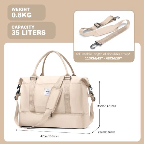 39f86080652545828ec0b32d01769f21 Weekender Bags for Women, Travel Duffel Bags with Shoe Compartment,Personal Item Travel Bag for Airlines, Carry on Overnight Tote Bag for women,Beige&Brown