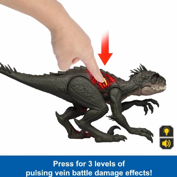 Ultimate Damage Scorpios Rex Dinosaur Toy Figure with Damage, Light & Sound Toy