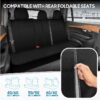 PolyPro Car Seat Covers Full Set in Charcoal on Black – Front and Rear Split Bench for Cars, Easy to Install Cover Set, Accessories Auto Trucks Van SUV