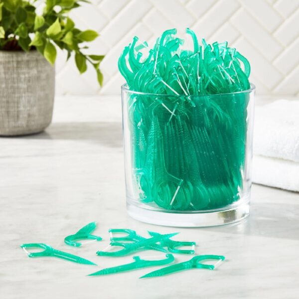 (3 pack) Sensitive Clean Floss Picks, Mouthwash Burst Mint Flavor (300 Count), Compare to Oral-B® Glide + Scope® Outlast®