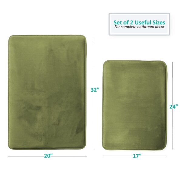 Nestl Set of 3 Absorbent Memory Foam Bath Mat Bathroom Rugs, Gray, Large 20