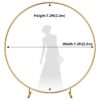 TINANA Round Balloon Arch Kit with Accessories, 7.2 Feet Balloon Hoop Stand, Gold Metal Balloon Circle Frame