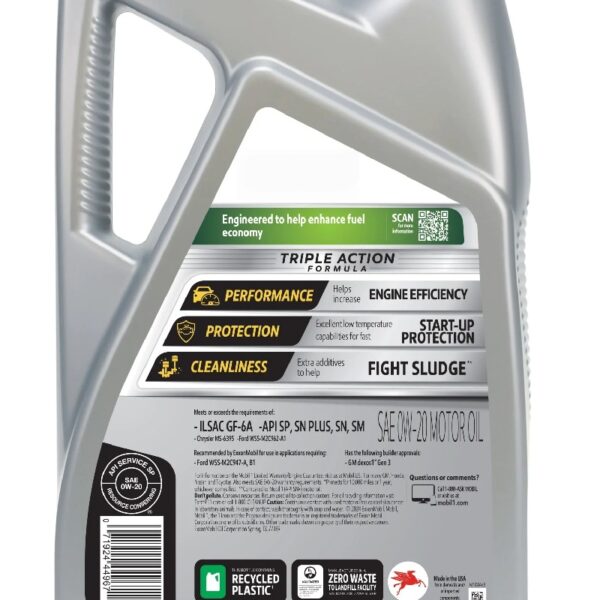 Advanced Fuel Economy Full Synthetic Motor Oil 0W-20, 5 Quart
