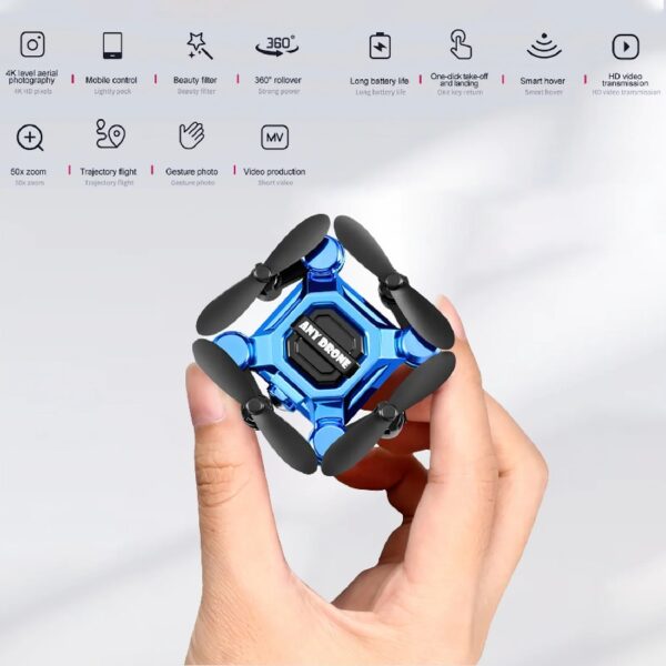 4K Foldable Mini Drone for Kids, Drone with Camera, Portable RC Quadcopter with Altitude Hold 3D Flips and Headless Mode Easy to Fly