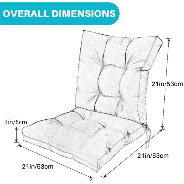 42” x 21” Hawaii Back Chair Outdoor Seating Cushions, Durable Polyester