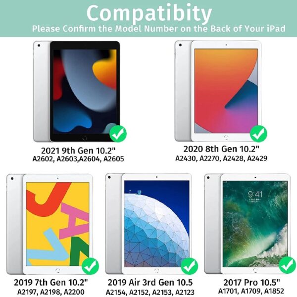 Keyboard Case for iPad 9th/8th/7th Gen 10.2 inch, iPad Air 3rd, Pro 10.5 - Colorful Backlite Keyboard, 360 Rotatable Detachable Magnetic Protective Cover, Pencil Holder, Auto Sleep/Wake