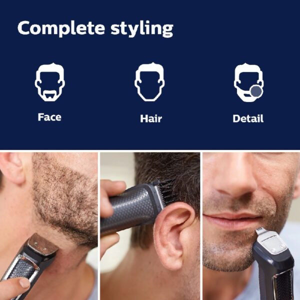 Multi Groomer - 13 Piece Mens Grooming Kit For Beard, Face, Nose, and Ear Hair Trimmer and Hair Clipper - No Blade Oil Needed, MG3750/60