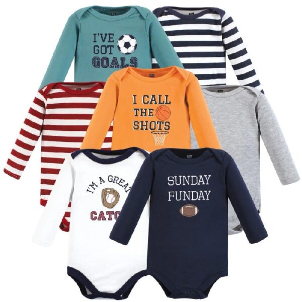 Cotton Long-Sleeve Bodysuits, 7-Pack, Preemie-24 Months