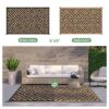 Outdoor Rugs Waterproof Plastic Straw Mat 6'x9' Reversible for RV Patio Deck Beach Black & Brown