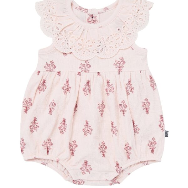 By Gerber Baby Girl Bubble Romper with Flutter Sleeves, Sizes 0/3 Months - 24 Months