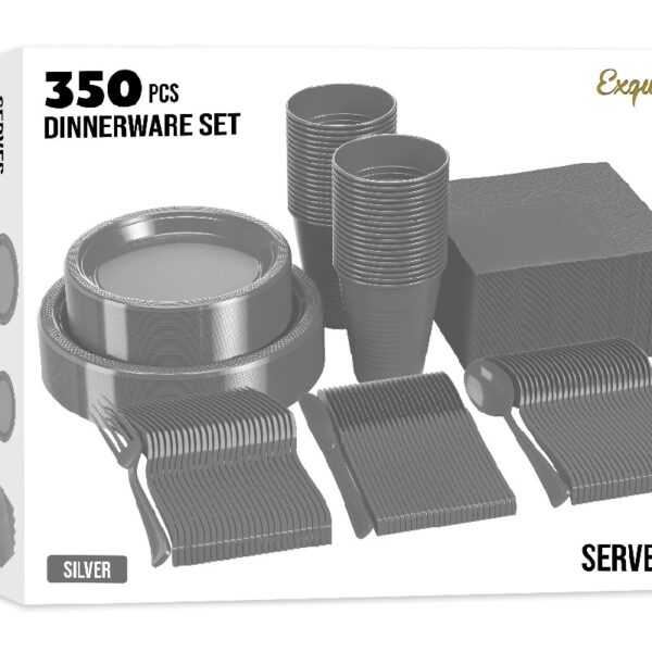 Exquisite 350 Piece Easter Plastic Disposable Party Plates & Dinnerware Combo Set