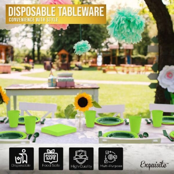 Exquisite 350 Piece Easter Plastic Disposable Party Plates & Dinnerware Combo Set