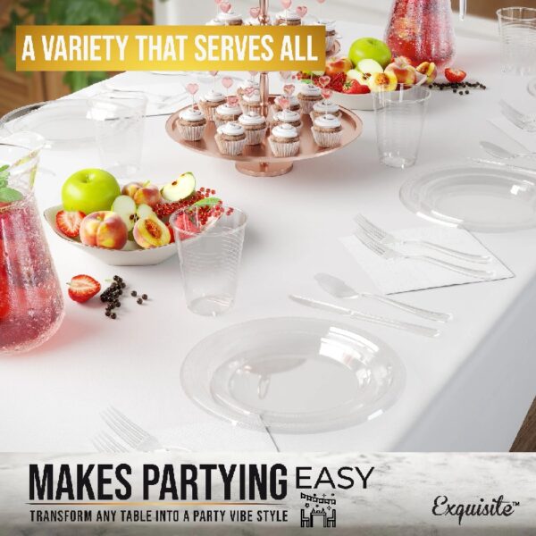 Exquisite 350 Piece Easter Plastic Disposable Party Plates & Dinnerware Combo Set