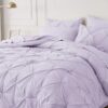 Dorm Bedding Twin Comforter Set - 5 Pieces Pintuck Bed in A Bag with Comforters, Sheets, Pillowcases & Shams