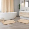 Nestl Set of 3 Absorbent Memory Foam Bath Mat Bathroom Rugs, Gray, Large 20