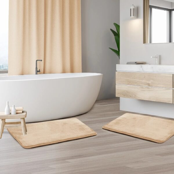 Nestl Set of 3 Absorbent Memory Foam Bath Mat Bathroom Rugs, Gray, Large 20