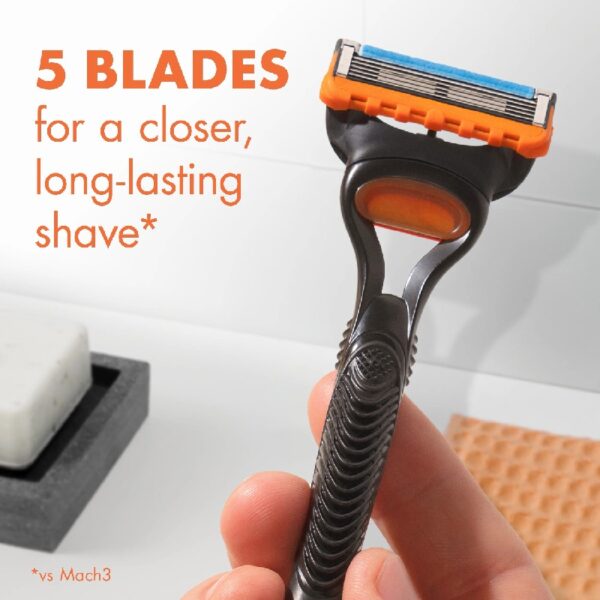 Fusion5 Razor Men 5 Blade Manual Razor ,1 Handle and 5 Blade Refills ,Black