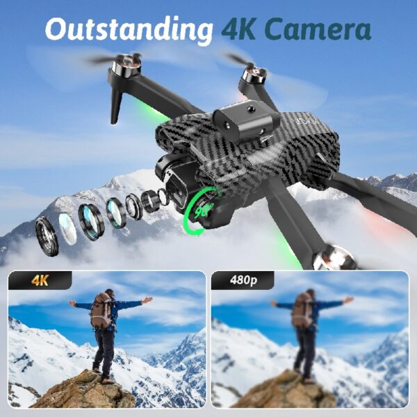 RC Mini Drone with Camera Kids Adults, Foldable 4K Quadcopter FPV Video HD Drones for Beginners, Christmas Gifts Toys for Kids Boys
