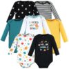 Cotton Long-Sleeve Bodysuits, 7-Pack, Preemie-24 Months