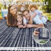 Outdoor Rug Carpet 6'x9' Waterproof Reversible Patio Rug Portable Modern Abstract Indoor Outdoor Rug Plastic Straw Rug for RV Camping Garden Picnic Deck Backyard Porch Decor Gray and White