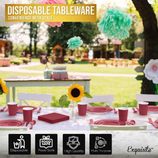 Exquisite 350 Piece Easter Plastic Disposable Party Plates & Dinnerware Combo Set
