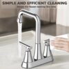 Bathroom Sink Faucet, 4 inch Matte Black Bathroom Faucets with Pop-up Drain and Supply Lines, Stainless Steel 2-Handle Centerset Faucet for Bathroom Faucet 3 Hole
