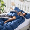 3 Pieces Bed in a Bag Comforter Set Duvet Insert,Reversible,Red/Black,Full Size Comforter Set-200GSM