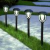 10 Pack Solar Lights Outdoor Decorative, Solar Pathway Lights Outdoor, Solar Powered Garden Yard Lights for Walkway Sidewalk Driveway. (Brown, Cool White)