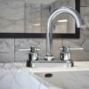 Bathroom Faucet 4inch 2 Handles Centerset Suit for 2 or 3 Mounting Holes, Lavatory Hot and Cold Mixer Tap, Mattle Black