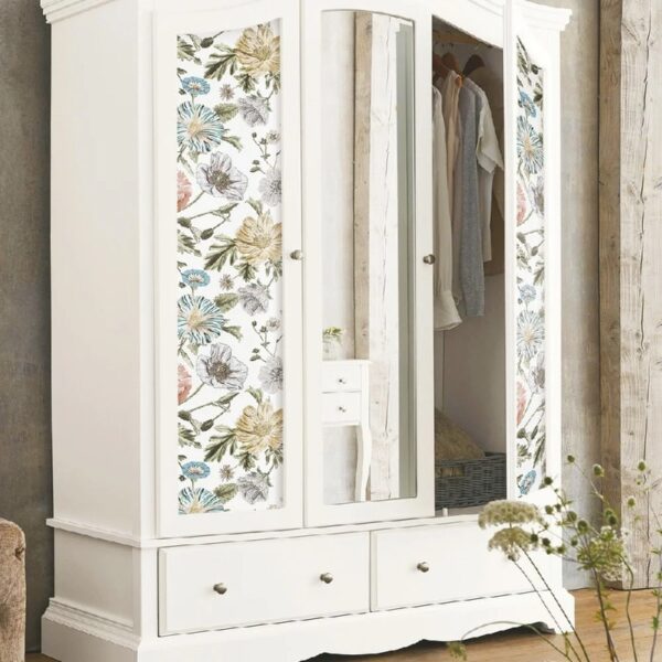RoomMates Vintage Poppy Peel & Stick Wallpaper, 20.5 in x 18 ft, 30.75 Sq. ft