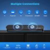 2.1ch Small Sound Bar for TV, 60W Bluetooth Soundbar with Subwoofer, 5 EQ Modes, HDMI ARC/Optical/AUX/USB, Home Theater Surround Sound System, Wall Mountable, Remote Control, 16.5 inch