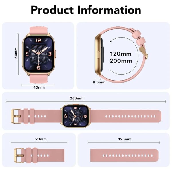 Smart Watch for Android and iPhone,  Answer/Make Call Smartwatch for Men Women Waterproof, 23 Sport Modes, Fitness Activity Tracker, Pink