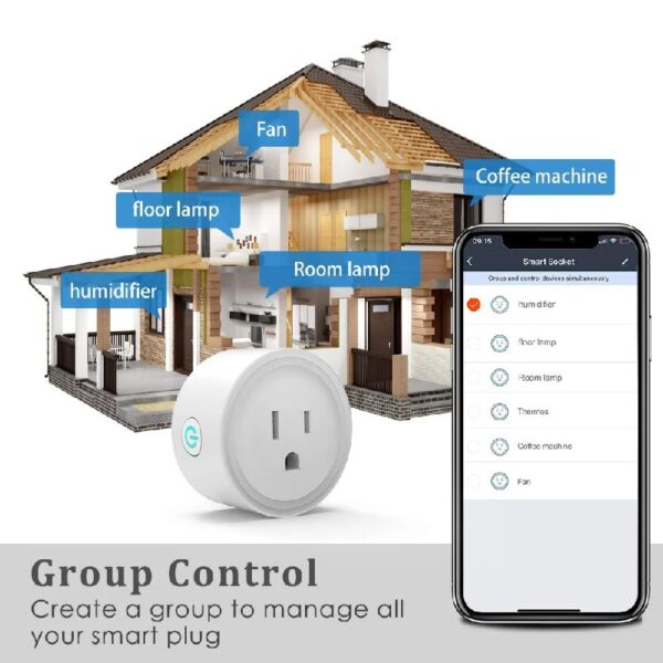 4 Pack Smart Plugs Wi-Fi Outlet 4 Pack Work with Alexa/Google Home/Smart Life Timer ON/Off Plug Schedule Built-in App Mini Wireless Socket No Hub Required