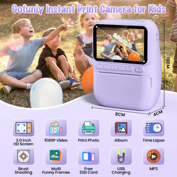 Instant Print Camera for Kids, 3.0