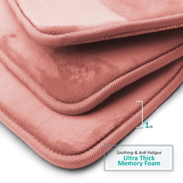 Nestl Set of 3 Absorbent Memory Foam Bath Mat Bathroom Rugs, Gray, Large 20